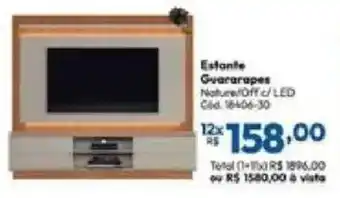 Lojas Becker Estante Guararapes Nature/Off c/ LED oferta