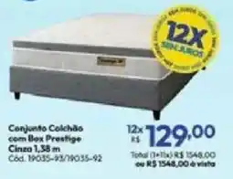 Lojas Becker Conjunto Colchão com Box Prestige Cinza oferta