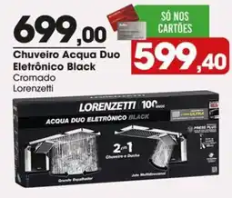 Zaffari Chuveiro Acqua Duo Eletrônico Black Cromado oferta