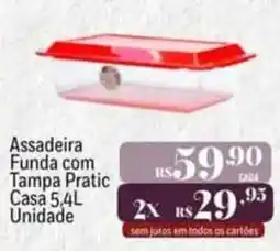 Muffato Assadeira funda com tampa pratic casa 5,4l oferta