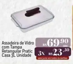 Muffato Assadeira de Vidro Retangular Pratic Casa oferta