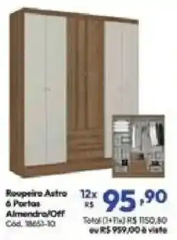 Lojas Becker Roupeiro Astro à Portas Almendra/Off oferta