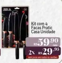 Muffato Kit com 4 Facas Pratic Casa Unidade oferta