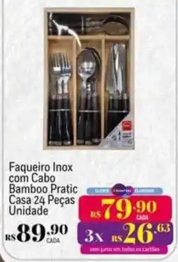 Muffato Faqueiro Inox com Cabo Bamboo Pratic oferta