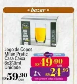 Muffato jogo de copos milan pratic casa caixa oferta