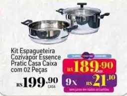 Muffato kit espagueiteira cozivapor essence pratic casa caixa oferta