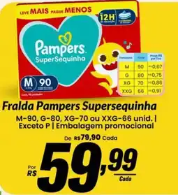 Stok Center Fralda pampers supersequinha oferta