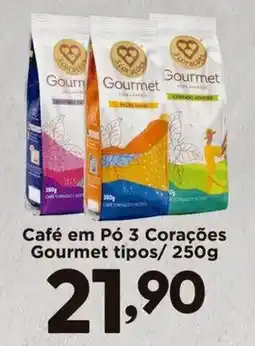 Confiança Supermercados Café em Pó 3 Corações Gourmet oferta