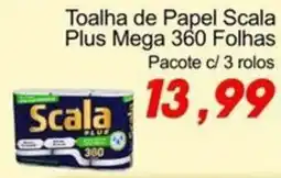 Villefort Atacadista Toalha de papel scala plus mega 360 folhas oferta