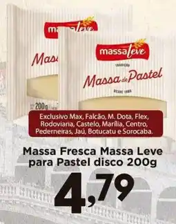 Confiança Supermercados Massa fresca massa leve para pastel disco oferta