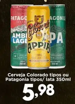 Confiança Supermercados Cerveja Colorado tipos ou Patagonia tipos oferta
