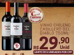 Supermercados Caetano vinho chileno casillero del diablo oferta
