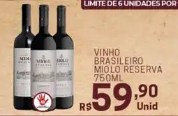 Supermercados Caetano vinho brasileiro miolo reserva oferta
