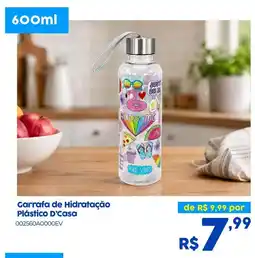 Casa Freitas Garrafa de Hidratação Plástico D'Casa oferta