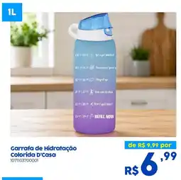 Casa Freitas Garrafa de Hidratação Colorida D'Casa oferta