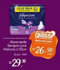 Giassi Supermercados Absorvente Sempre Livre Noturno oferta