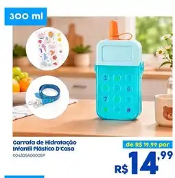 Casa Freitas Garrafa de Hidratação Infantil Plástico D'Casa oferta