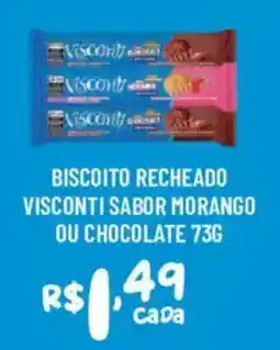 Bahamas Supermercados biscoito recheado visconti sabor morango ou chocolate oferta