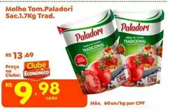 Econômico Atacadão Molho tom. paladori oferta