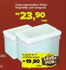Paulistão Supermercados Caixa organizadora pleion bioprática com tampa oferta