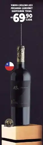 Bahamas Supermercados Vinho chileno as3 premium cabernet sauvignon oferta