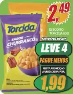 Vianense Supermercados Biscoito torcida sabor churrasco oferta