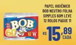 Bahamas Supermercados papel higiênico bob neutro folha simples 60m leve oferta
