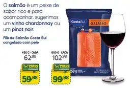 Cooper Filé de Salmão Costa Sul congelado com pele oferta