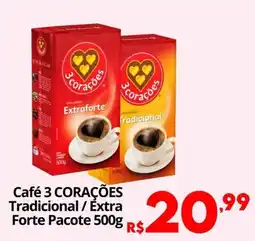 Althoff Supermercados Café 3 corações tradicional / extra forte oferta