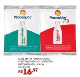 Bistek Supermercados Leite em pó piracanjuba 400g desnatado / integral instantâneo oferta