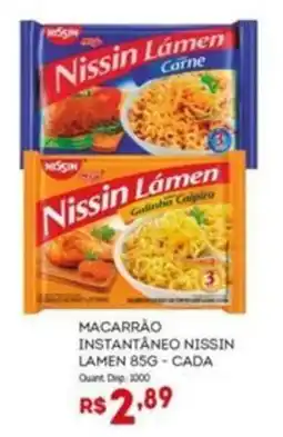 Bistek Supermercados Macarrão instantâneo nissin lamen 85g - cada oferta