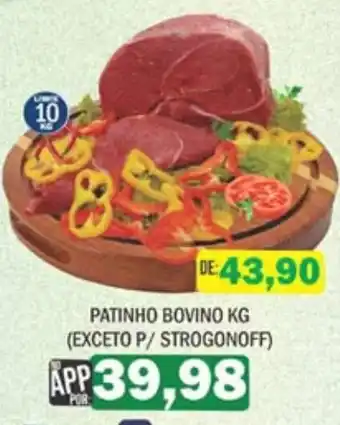 Supermercados Mendonça Patinho bovino kg oferta