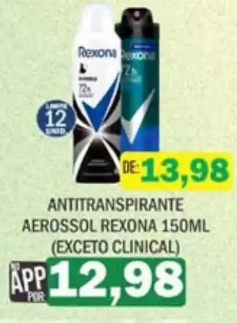Supermercados Mendonça Antitranspirante aerossol rexona 150ml oferta