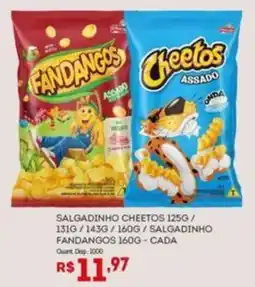 Bistek Supermercados Salgadinho cheetos 125g / 131g / 143g / 160g / salgadinho fandangos 160g oferta