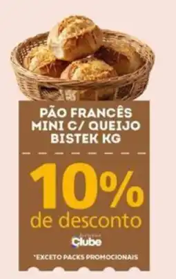 Bistek Supermercados pão francês mini c/ queijo bistek kg oferta