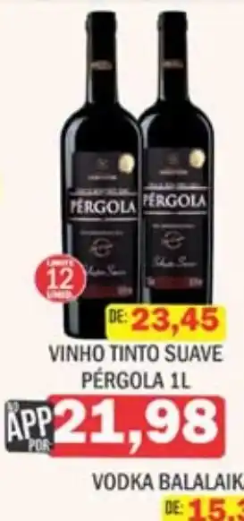 Supermercados Mendonça vinho tinto suave pérgola oferta