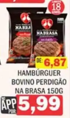 Supermercados Mendonça Hambúrguer bovino na brasa oferta
