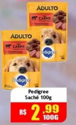 Supermercado Kibe Pedigree sachê oferta