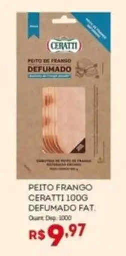 Bistek Supermercados Peito frango ceratti 100g defumado fat. oferta