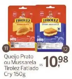 Supermercados Jau Serve Queijo Prato ou Mussarela Tirolez Fatiado oferta