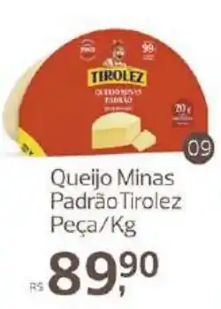 Supermercados Jau Serve Queijo Minas Padrão Tirolez oferta