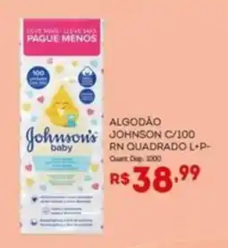 Bistek Supermercados algodão johnson c/100 rn quadrado l+p- oferta