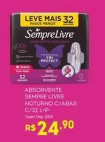 Bistek Supermercados absorvente sempre livre noturno c/abas oferta