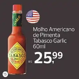 Supermercados Jau Serve Molho Americano de Pimenta Tabasco Garlic oferta