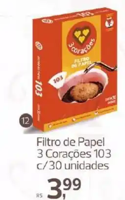Supermercados Jau Serve Filtro de Papel 3 Corações oferta