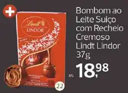Supermercados Jau Serve Bom bom ao leite suico com recheio cremoso lindt lindor oferta