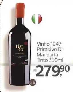 Supermercados Jau Serve Vinho 1947 Primitivo Di Manduria Tinto oferta