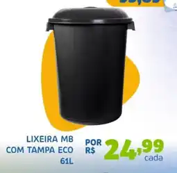 Bergamais Supermercados Lixeira mb com tampa eco 61l oferta
