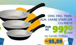 Bergamais Supermercados Conj. frig. tram. alm. caribe starflon c/3 preto oferta