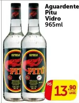 Pires Aguardente Pitu Vidro oferta